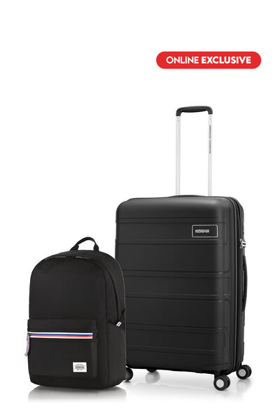 Bundle American Tourister Koper Litevlo Black Medium + Carter Backpack 1 Black